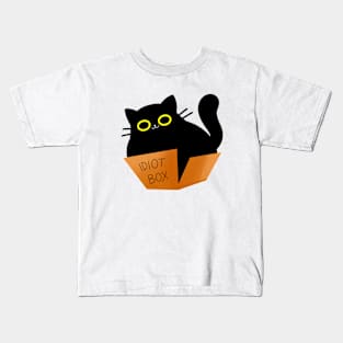 Idiot box cat Kids T-Shirt